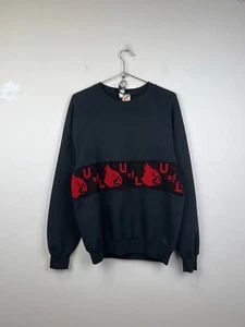 80s University of Louisville Cardinals crewneck sweatshirt in black and red - Bild 1 von 6