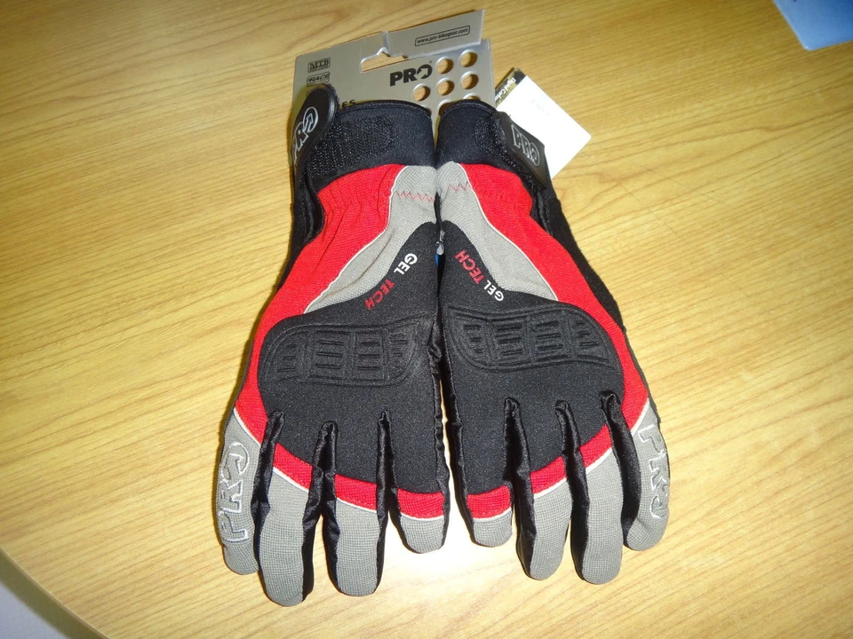 Größe M Handschuhe Protech rot Gel Fahrradhandschuhe NEU  - Bild 1 von 1