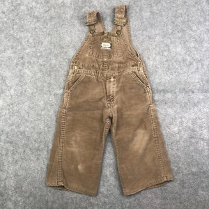 Vintage Oshkosh Corduroy Overalls Vestbak Kids Brown Bib Union Made NO Size - Picture 1 of 9