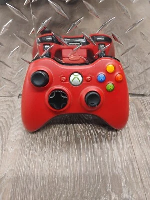 Controlador Gamepad Inalámbrico OEM Microsoft ROJO/NEGRO para Xbox 360 *Leer Foto 1 de 4