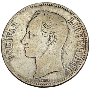 VENEZUELA. 5 BOLIVARES. 1888. - Picture 1 of 2
