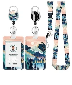 Porta carte d'identità con portachiavi retrattile, resistente - Foto 1 di 1