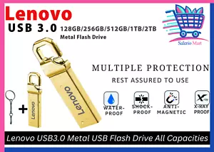 Lenovo 2TB Usb 3.0 Flash Drives High Speed Metal Pendrive 1TB 512GB 256GB AU - Picture 1 of 10