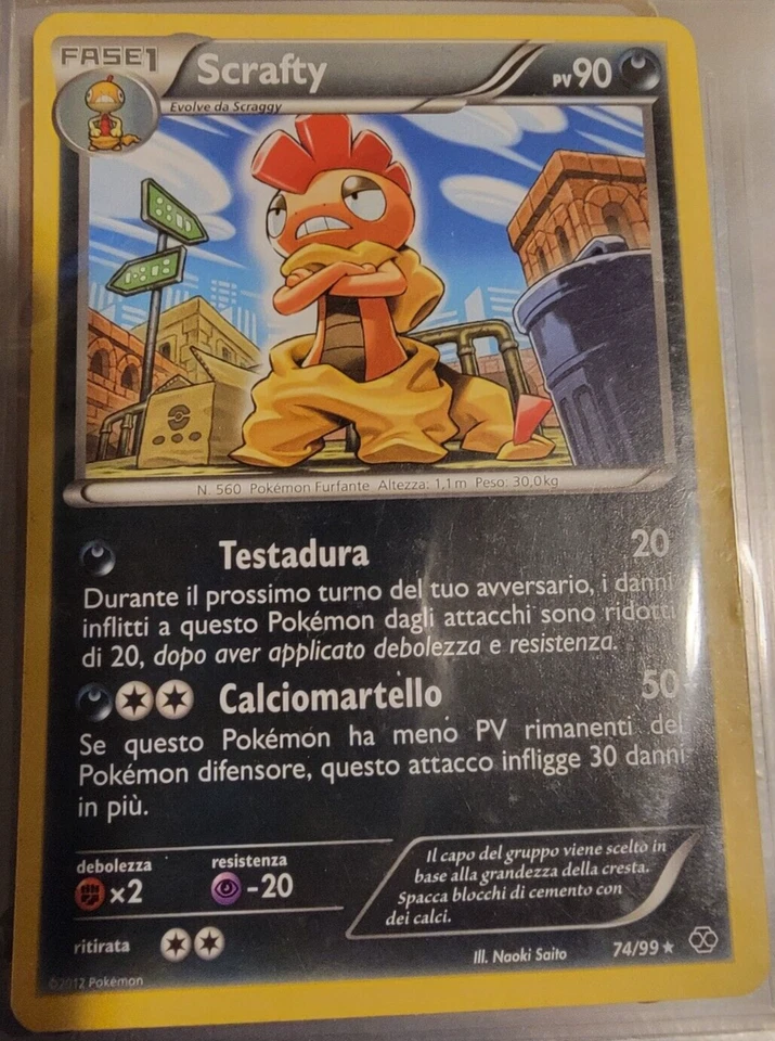 ITALIAN Scrafty # 74/99 Black & White: Next Destinies Pokemon Trading Cards MP - Image 1 of 1