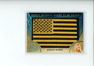 2020 Benchwarmer Gold Edition Ashley Hobbs Ice Blue Super Flag Patch 1/1 - Picture 1 of 2