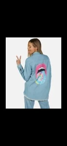 LAUREN MOSHI SLOANE SHIRT TIE DYE TONGUE M - Picture 1 of 8