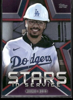 2021 Topps #SIS-7 Mookie Betts Stars in Service - Image 1 of 2
