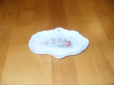 Bandeja Guardián Joyería Borde Dorado Baratija De Colección Diseño Rosa Chantilly Té Retro Foto 1 de 2