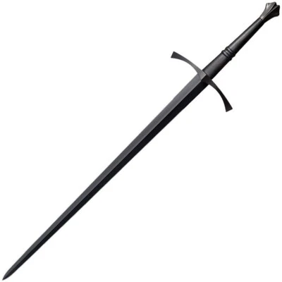 Cold Steel Italian Long Sword 35.5" 1055 Carbon Steel Blade Black Leather Handle - Image 1 of 4