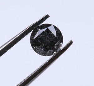 1.03cts 5.73mm Natural Grey Salt & Pepper Round Brilliant Cut Loose Diamond V04 - Picture 1 of 11