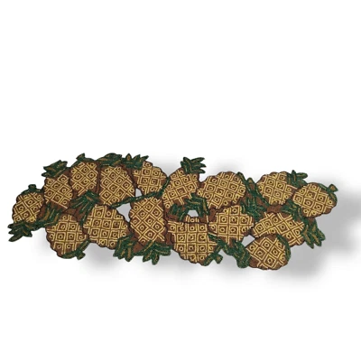 Pier 1 Beaded Pineapple Table Runner 35x13in Fruit Tiki Luau Centerpiece - Image 1 of 4