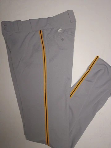 PITTSBURGH PIRATES FLEX BASE GREY MAJESTIC PRO BASEBALL PANTS 32-42 WAIST Cover