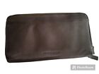 Wilson's Leather Double Zip Around Wallet With Coin Pouch Multi Pocket Brown 9"