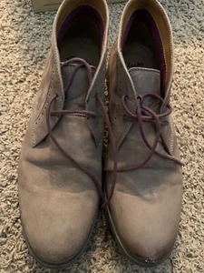 Clarks Preowned Taupe Suede Ankle Boots 15988 Men Size 10M - Picture 1 of 3