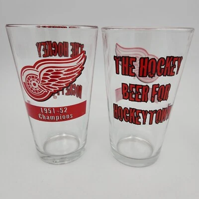 2 vasos Detroit Red Wings Champions The Hockey Beer para Hockeytown 1942, 1951 Foto 1 de 4