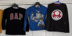 3 Pc's: Boy's Long Sleeve Shirts  Sizes: 6-7,  7, 6-8 Super Mario, Gap Lego  - Picture 1 of 18