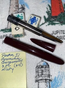 Parker 51 Borgoña Aerométrica Especial 3 Piezas Pluma Estilográfica Barril Capucha Saco Conjunto - Imagen 1 de 15
