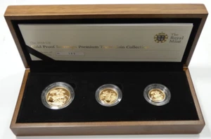 2010 UK Gold Proof Sovereign Premium 3 Coin Collection Double, Sovereign, Half - Picture 1 of 7