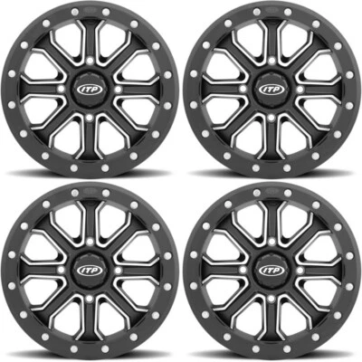 4 ATV/UTV Wheels Set 15in ITP Inertia Beadlock Black 4/156 5+2 1KXP - Imagem 1 de 4