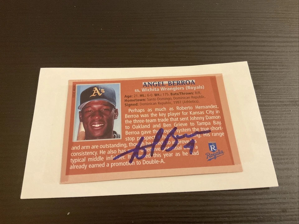 AUTÓGRAFO FIRMADO ANGEL BERROA corte montado en una tarjeta índice mlb al roy Foto 1 de 1