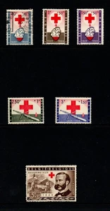 Belgium - Complete Red Cross Anniversary Set - Scott B641-6 = VF. - Picture 1 of 1