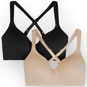 Neu im Karton Carole Hochman nahtloser Komfort-BH 2er-Pack Large schwarz & moonlight - 953L - Bild 1 von 8