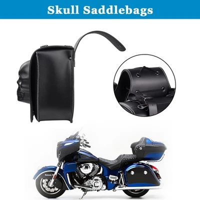 Motorcycle Saddle Bag Tool Side Bag Pouch Fit For Yamaha VMax1200 VMax1700 - Image 1 of 4