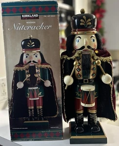 18" Kirkland Signature Nutcracker drummer wooden Hand-painted Vintage Pre-Owned - Picture 1 of 6
