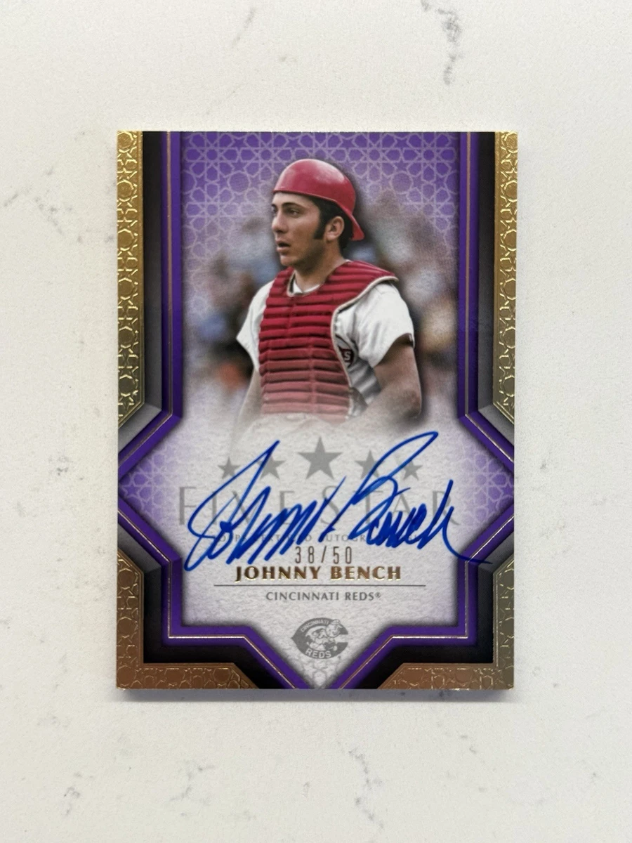 Topps Johnny Bench Cincinnati Reds Baseball Autographed Sports