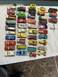 Vintage Matchbox 44 Pieces Of Lesney Made In England Trucks, Cars & Trailers