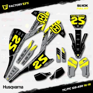 Kit de gráficos resbaladizos grises y amarillos se adapta a 16-18 Husqvarna TC FC 125 250 300 450 - Imagen 1 de 5