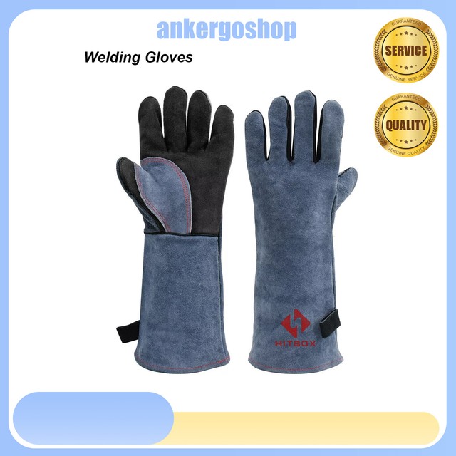 16 TIG 용접 장갑 바비큐 벽난로용 소가죽 가죽 미그 용접기 장갑