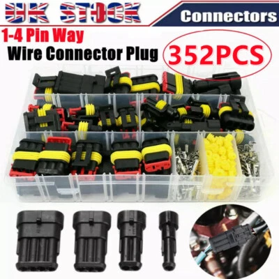 352Pcs 1 2 3 4Pin Electrical Waterproof Connectors Plier Superseal Car Boat Kit - Image 1 of 4
