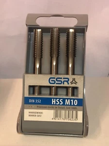 Juego de 3 taladros roscados de mano GSR DIN 352 HSS M10  - Imagen 1 de 3