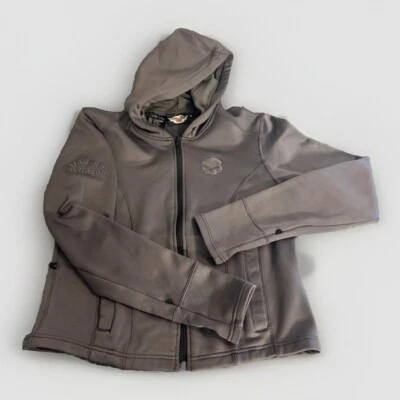 Harley Davidson Hoodie Jacket Liner Athletic Women Gray Willie G Skull Zip Small - Image 1 of 4