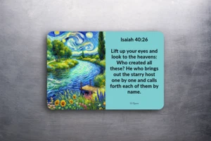 3x2 Bible Verse Isaiah 40:26 Spiritual Fridge Refrigerator Magnet (D.Romeo) - Picture 1 of 1