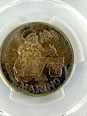 1975 San Marino 500 Lire Silver! Gem BU! Beautiful Toning! - PCGS MS67 - Image 1 of 4