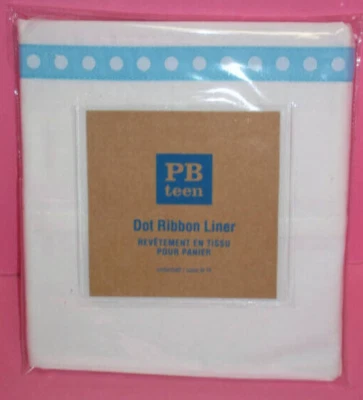 Pottery Barn Teen Kids Dot Ribbon Basket Storage Liner Protector Underbed Blue - Image 1 of 4