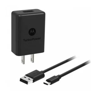 CHARGEUR DOMESTIQUE RAPIDE AUTHENTIQUE MOTOROLA 15W TURBO POWER 6 PIEDS DE LONG CÂBLE USB TYPE-C - Photo 1 sur 5