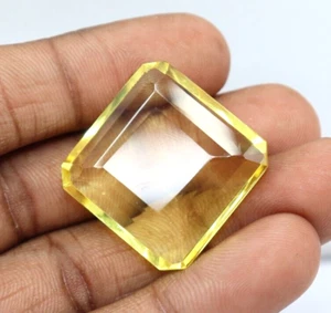 Topas 62 kt natürlicher gelber Asscher-Schliff zertifizierter loser Edelstein mit kostenlosem Geschenk - Bild 1 von 6
