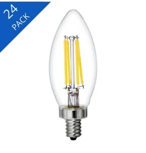 24-Pack GE Decorative Candle LED B10C Soft White Light Bulbs w/ Candelabra Base - Picture 1 of 10