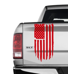 Distressed Tattered American Flag Large Vinyl Decal Sticker 4x4 2a Patriotic - Picture 1 of 18