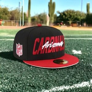 Arizona Cardinals New Era NFL Draft 59Fifty Fitted Hat Cap Size 7 3/8 Red Black