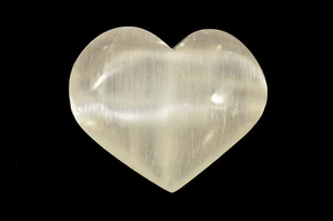 Corazón Selenita 2 1/2" Grado A Natural Pulido Metafísico Corona Chakra Curación - Imagen 1 de 4