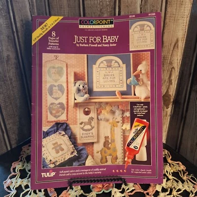 Vintage Tulip Just for Baby Colorpoint Paint Stiching 8 Pages of Transfers 91225 - Image 1 of 4