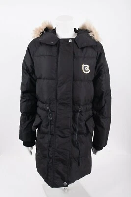 Abrigo acolchado COACH negro con capucha cordero ribete de piel de oveja NUEVO talla 2 Foto 1 de 4