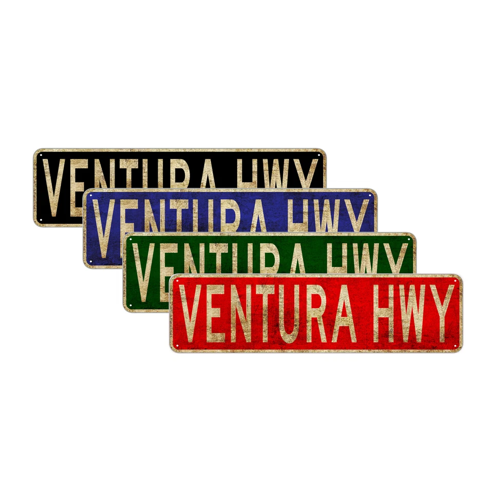 Letrero de calle Ventura Highway vintage Road Museum decoración del hogar aluminio metal Foto 1 de 1