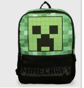 Minecraft Creeper Backpack School Book Bag Laptop Sleeve Bottle Pockets/ NEWl - Picture 1 of 7