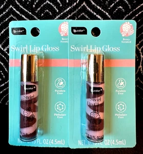 2pk B COLOR PURPLE SWIRL LIP GLOSS BERRY SCENTED HYDRATING PLUMPING LIPGLOSS LOT - Picture 1 of 4