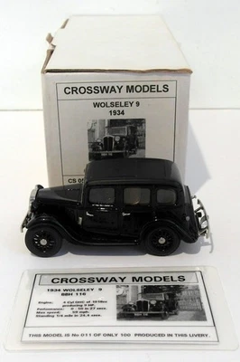 Crossway Models 1/43 Scale CS05 - 1934 Wolseley 9 - Black - Image 1 of 4
